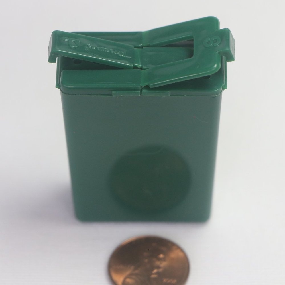 Vintage Tupperware Mini Travel Salt & Pepper Shaker (dark green, opaque) NEW!